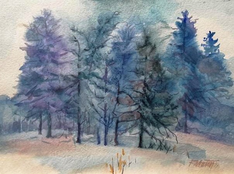 Kraj lesa, 2019, akvarel, 30x40 cm, 200,- €