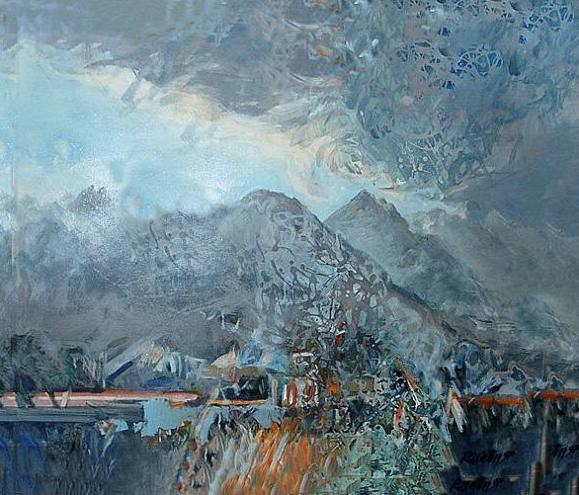 Daždivý deň, 1997, akryl, olej, 70x90 cm 