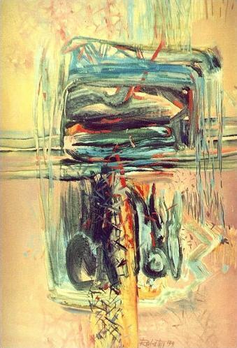 Abstrakcia, 1999, akryl, olej na plátne, 70x50 cm 