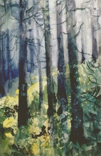 Lesné slnko, 2000, akvarel , 30x20 cm