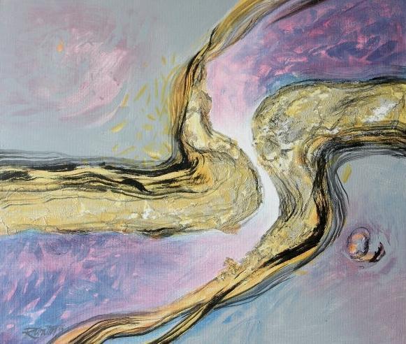 Zblíženie, 2005, akryl, olej na plátne, 60x70 cm 