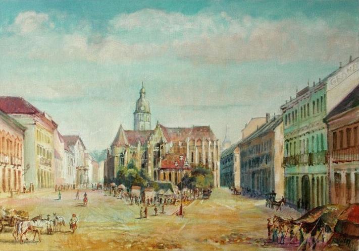 Košice podľa Klimkoviča (1886), 2007, akryl na plátne, 70x100 cm 