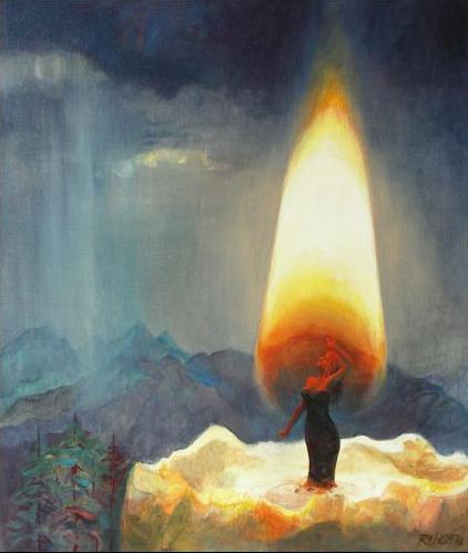 Oheň, 2008, akryl, olej na plátne, 70x60 cm