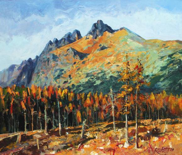 Jeseň vo Velickej doline, 2008, akryl, 60x70 cm