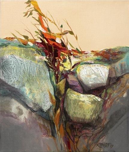 Život medzi skalami (2), 2009, akryl na plátne, 70x60 cm