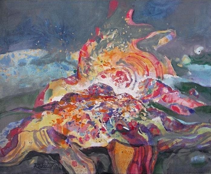 Erupcia, 2015, akryl na plátne, 50x60 cm